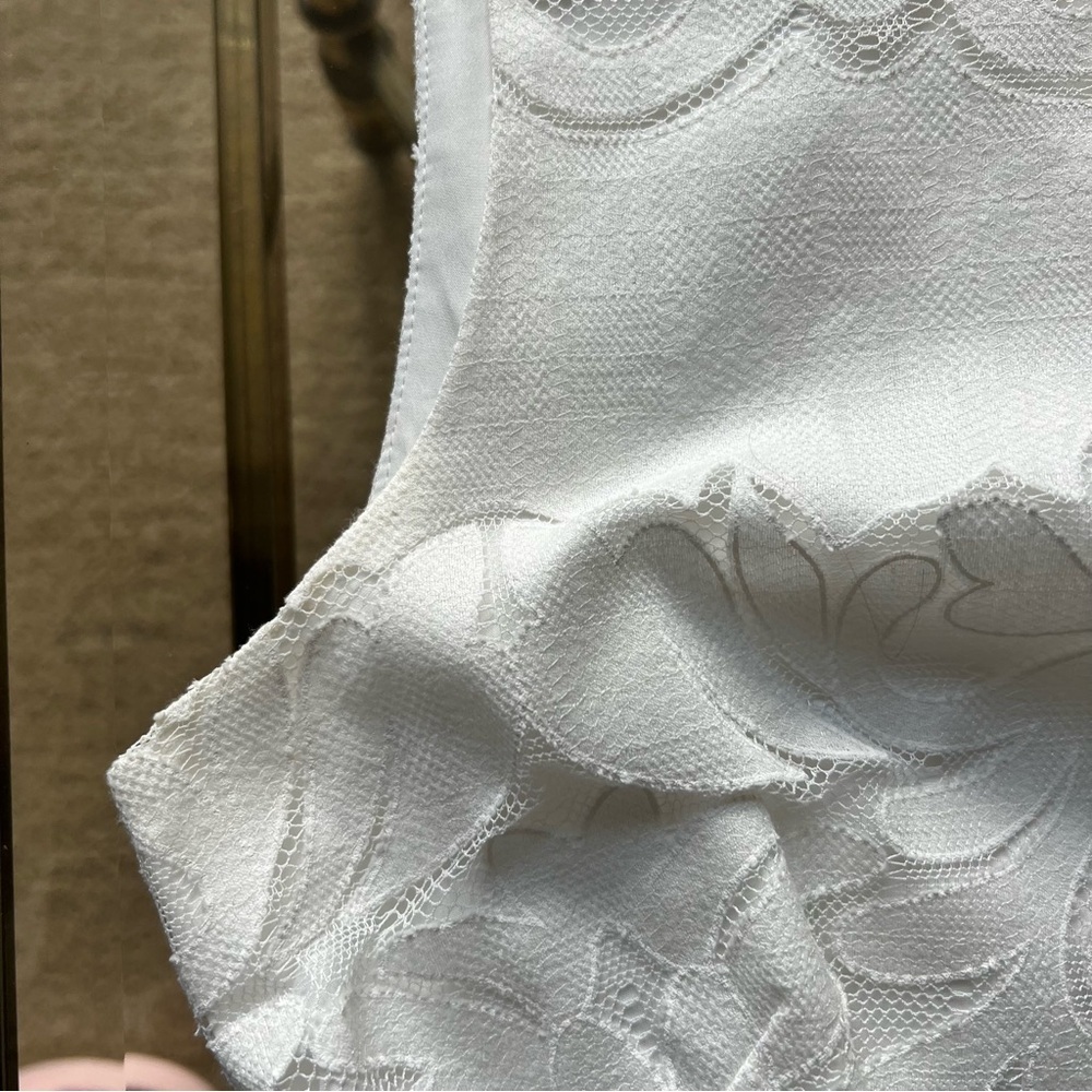 Daniel Cremieux White Sleeveless Sheath Dress Scoop Neck Mini - Picture 11 of 13